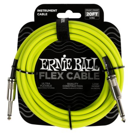 Cables de guitarra Ernie Ball EB6419 Flex Jack 6M Verde Cable Guitarra