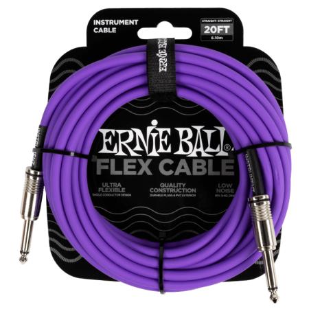 Cables de guitarra Ernie Ball EB6420 Flex Jack 6M Púrpura Cable Guitarra