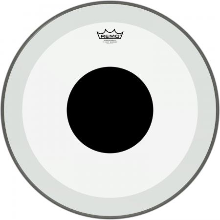 Parches para batería Remo Powerstroke 3 Black Dot 20" Clear