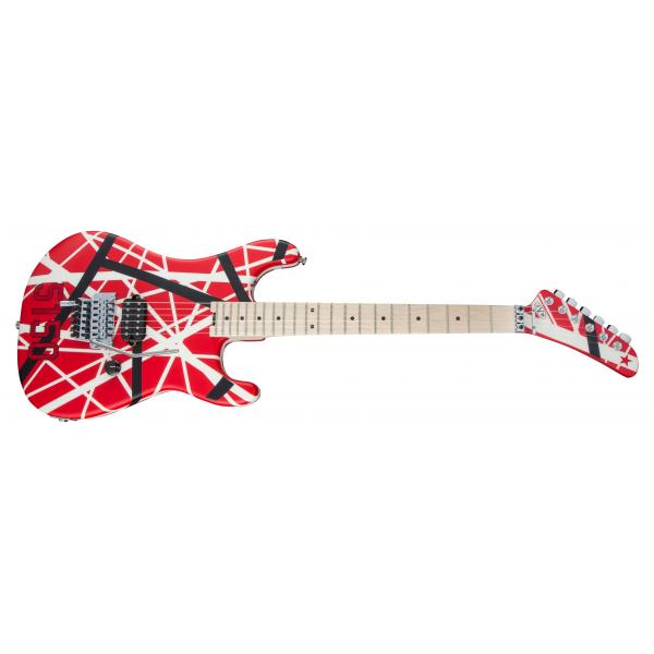 EVH Striped Series 5150®, Maple Fingerboard, Red with Black and White Stripes