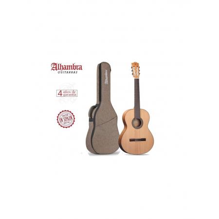 Packs guitarra clásica Alhambra 2F Guitarra Clásica Con Golpeador Natural + Funda 10MM 9730