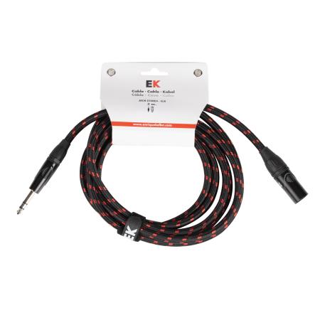 Cables Varios  EK Audio SFXJ0043 Cable tela jack estereo/XLR 3m.