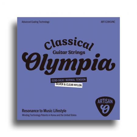 Cuerdas Guitarra Clásica Olympia Artisan Classical Guitar Coated Strings, Silver and Clear Nylon, Normal Tension
