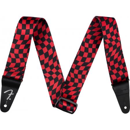 Packs guitarra acústica Fender Wavy Checker Poly Strap Red Correa Guitarra