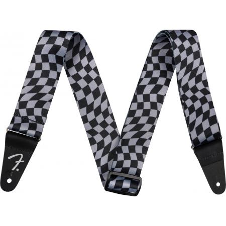 Packs guitarra acústica Fender Wavy Checker Poly Strap Grey Correa Guitarra