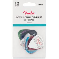 Púas Fender 351 Dotted Celluloid Medium Pack 12 Púas