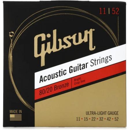 Cuerdas Guitarra Acústica Gibson SAGBRW11 Bronze Ultra Light 11-52 Cuerdas Guitarra Acústica