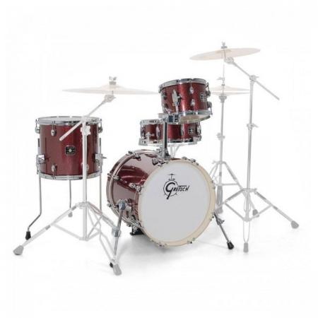 Batería Acústica Gretsch Set de Cascos Energy Street Kit Ruby Sparkle
