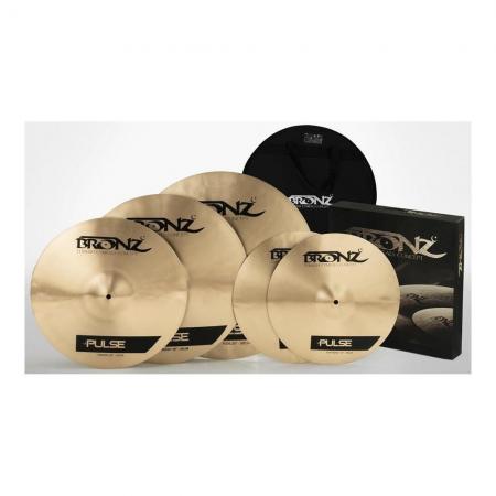 Platos de batería Bronz PUL-SET 4 Set de Platos Pulse Series + Crash 18"+ Funda