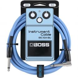 Cables de guitarra Boss BIC10ABU Acodado 3 Metros Azul Cable Instrumento