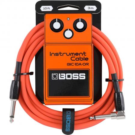 Cables de guitarra Boss BIC10AOR Acodado 3 Metros Naranja Cable Instrumento