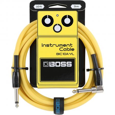 Cables de guitarra Boss BIC10AYL Cable Instrumento 3M Codo Amarillo
