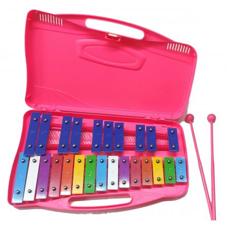 Percusión Infantil Alysee MT25-C-PK Rosa Metalófono infantil 25 notas de colores