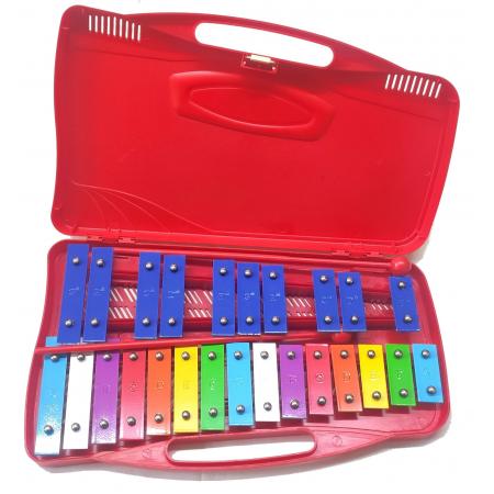 Percusión Infantil Alysee MT25-C-RD Rojo Metalófono infantil 25 notas de colores