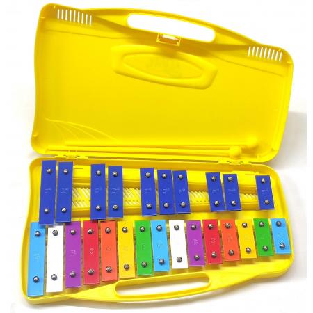 Percusión Infantil Alysee MT25-C-YL Amarillo Metalófono infantil 25 notas de colores