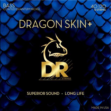 Cuerdas Bajo DR DBQ5-40 Dragon Skin+ Light Cuerdas Bajo 5 Cuerdas Quantum Nickel Coated