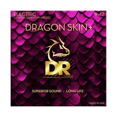 Cuerdas de Guitarra Eléctrica DR Strings DEQ-9 Dragon Skin+ Quantum Nickel Coated