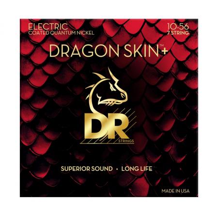 Cuerdas de Guitarra Eléctrica DR DEQ-7/10 DRAGON SKIN + Coated Quantum Nickel 7 Cuerdas medium