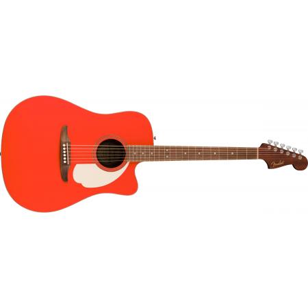 Guitarras Electroacústicas Fender California Standard Redondo CE IPG Fiesta Red Guitarra Electroacústica