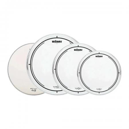Parches para batería Williams Pack Target W2 Clear Fusion + Caja WC1-14