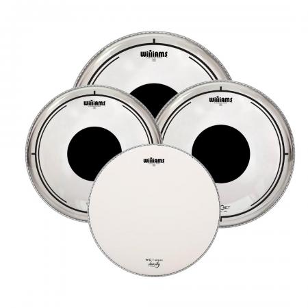 Parches para batería Williams Pack Target DT2 Clear Dot Rock+ Caja WC1-14