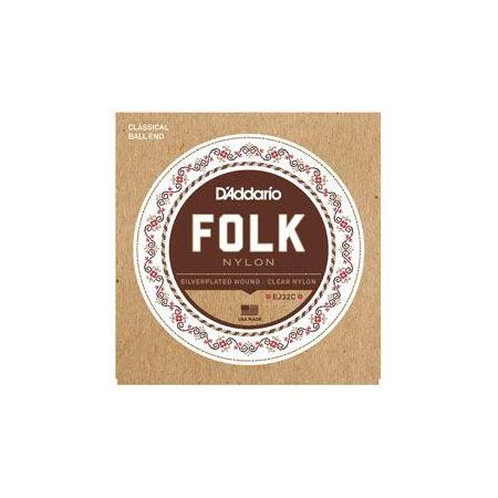 Cuerdas Guitarra Clásica Daddario EJ32C Folk Nylon