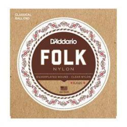 Cuerdas Guitarra Clásica Daddario EJ32C Folk Nylon