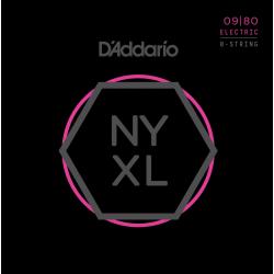 Cuerdas de Guitarra Eléctrica Daddario NYXL0980 electric 8 cuerdas [09-80]