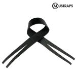 Mustraps Correa para platos de Piel de Vacuno grueso negra