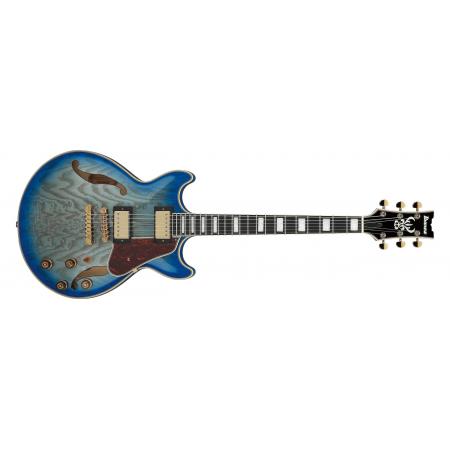 Guitarras Eléctricas Ibanez Ibanez AM93QA-JBB Hollow Body Guitarra Eléctrica Jet Blue Burst