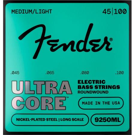 Cuerdas Bajo Fender 9250 Ultracore Nickel Plated Steel Ball End 9250ML Gauges .045-.100 Cuerdas Bajo Eléctrico