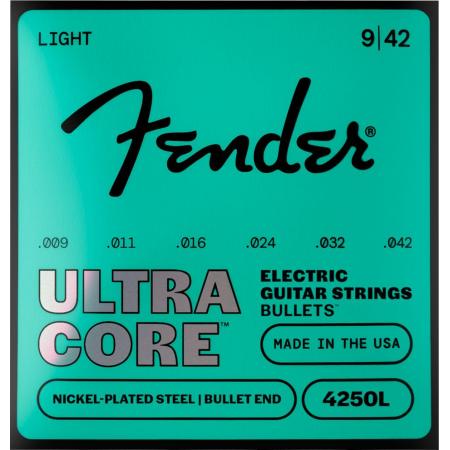 Cuerdas de Guitarra Eléctrica Fender 4250 Ultracore Nickel Plated Steel Bullet End, 4250L Gauges .009-.042 Cuerdas Guitarra Eléctrica