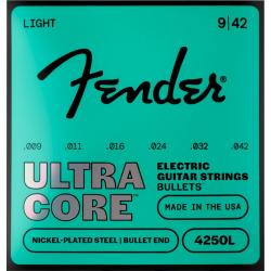 Cuerdas de Guitarra Eléctrica Fender 4250 Ultracore Nickel Plated Steel Bullet End, 4250L Gauges .009-.042 Cuerdas Guitarra Eléctrica