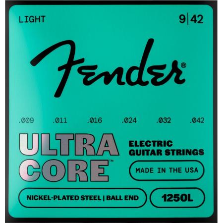 Cuerdas de Guitarra Eléctrica Fender 1250 Ultracore Nickel Plated Steel Ball End 1250L Gauges .009-.042 Cuerdas Guitarra Eléctrica