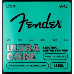 Cuerdas de Guitarra Eléctrica Fender 1250 Ultracore Nickel Plated Steel Ball End 1250L Gauges .009-.042 Cuerdas Guitarra Eléctrica