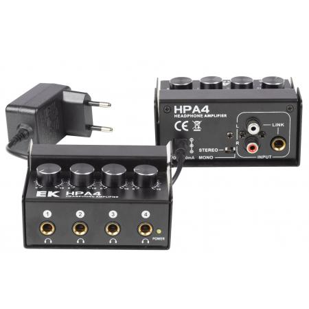 Auriculares EK HPA4 Amplificador de auriculares 4 canales