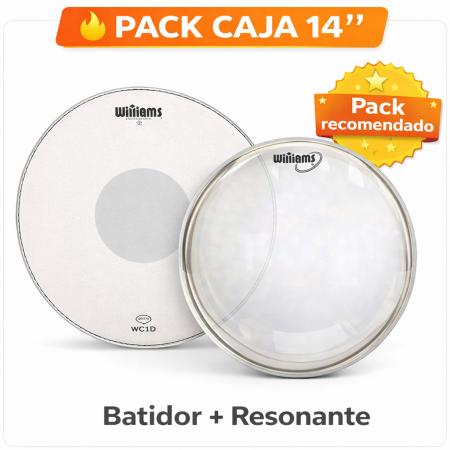 Parches para batería Pack Parche de Caja 14" Williams Density Coated Inverted Dot + Resonante