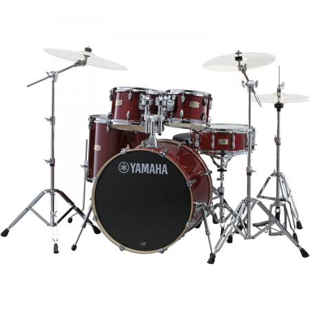 Batería Acústica Pack Yamaha Stage Custom Birch Studio Cranberry Red + Set Herrajes HW780
