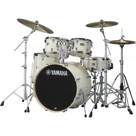 Batería Acústica Pack Yamaha Stage Custom Birch Studio Classic White + Set Herrajes HW780
