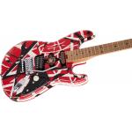 EVH Striped Series Frankie Red Black White Relic Guitarra Eléctrica