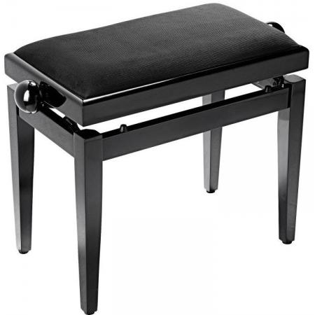 Banquetas para teclado Stagg PB05 BKP VBK Banqueta piano negro brillante / terciopelo negro