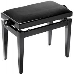 Banquetas para teclado Stagg PB05 BKP VBK Banqueta piano negro brillante / terciopelo negro