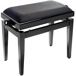 Banquetas para teclado Stagg PB05 BKP SVBK banqueta piano negro brillante / terciopelo negro liso