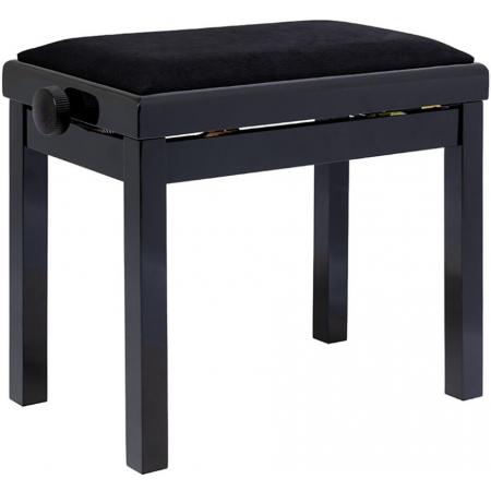 Banquetas para teclado Stagg PB06G BKP VBK banqueta piano negro brillante / terciopelo negro / pomos antideslizantes