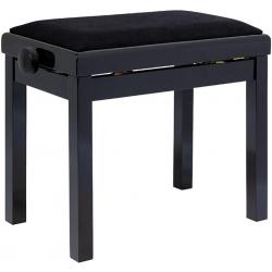 Banquetas para teclado Stagg PB06G BKP VBK banqueta piano negro brillante / terciopelo negro / pomos antideslizantes