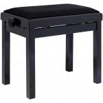 Stagg PB06G BKP VBK banqueta piano negro brillante   terciopelo negro   pomos antideslizantes
