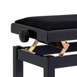 Stagg PB06G BKP VBK banqueta piano negro brillante   terciopelo negro   pomos antideslizantes