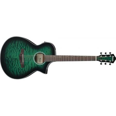 Guitarras Electroacústicas Ibanez Ibanez AEWC16QA-TEH Guitarra Electroacústica Transparent Emerald Burst High Gloss
