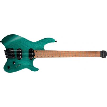 Guitarras Eléctricas Cort Cort SPACE G6MS SGTQ Guitarra Eléctrica Headless con funda Semi Gloss Turquoise
