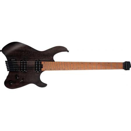 Guitarras Eléctricas Cort Cort SPACE G6MS SGTK Guitarra Eléctrica Headless con funda Semi Gloss Trans Black